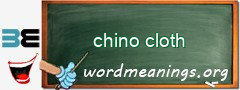WordMeaning blackboard for chino cloth